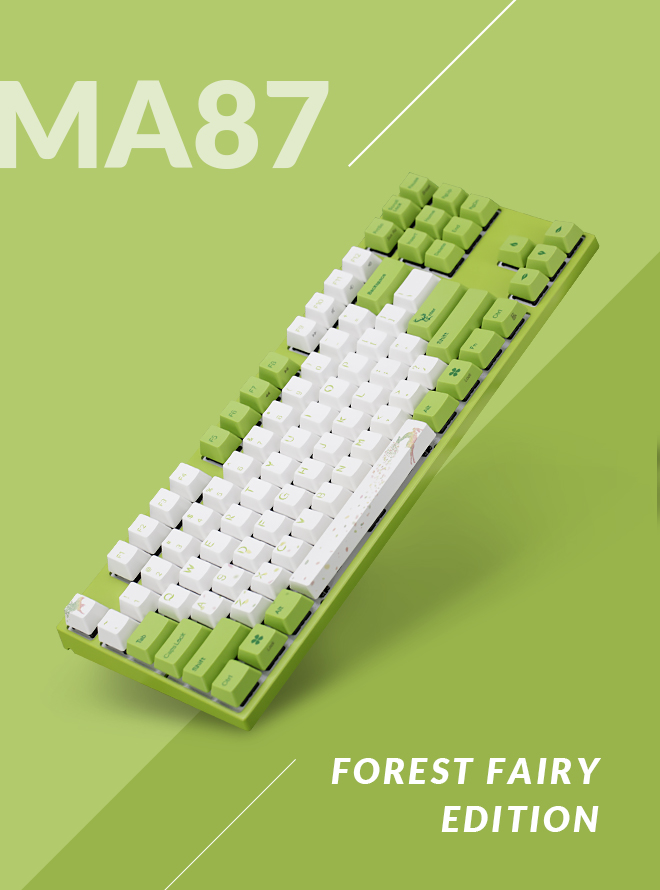 VARMILO MA87 FOREST FAIRY PBT 염료승화 영문 무접점 기계식 핑크축