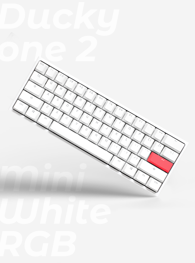 [리퍼S+등급] DUCKY ONE 2 MINI RGB PURE WHITE PBT 이중사출 영문 적축
