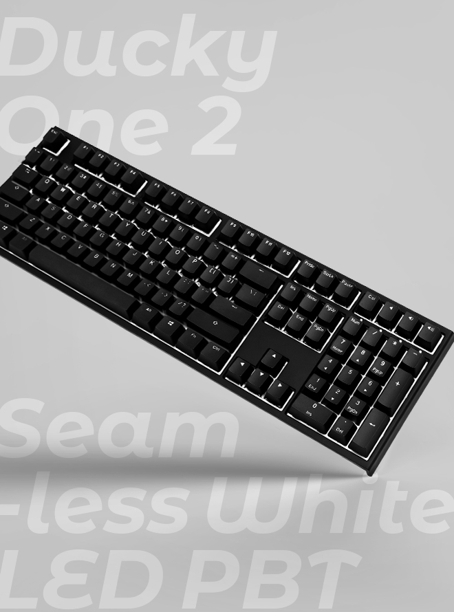 BLACK FRIDAY 특가 DUCKY ONE 2 SEAMLESS WHITE LED PBT 이중사출 한글 갈축
